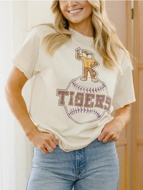 LSU Tigers Women's Mascot Baseball Thrifted Graphic