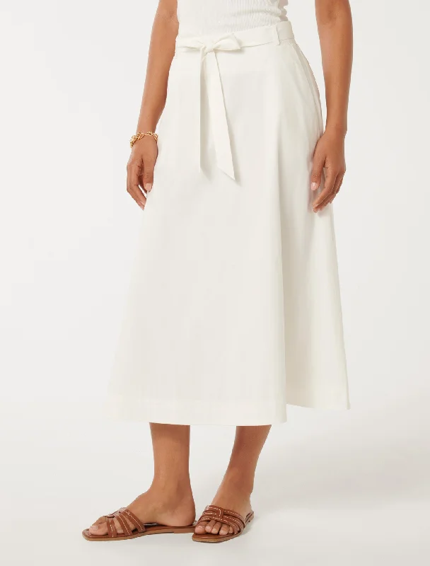 Madeleine Belted Midi Skirt