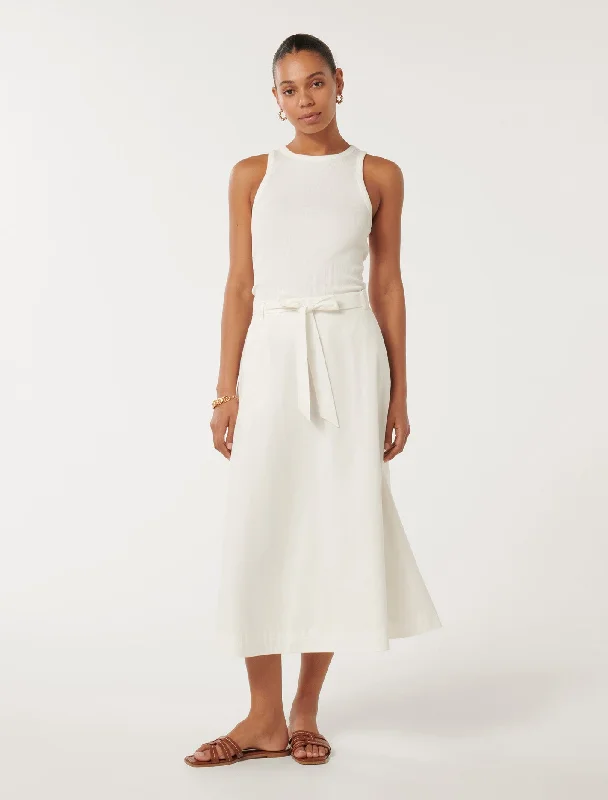 Madeleine Belted Midi Skirt