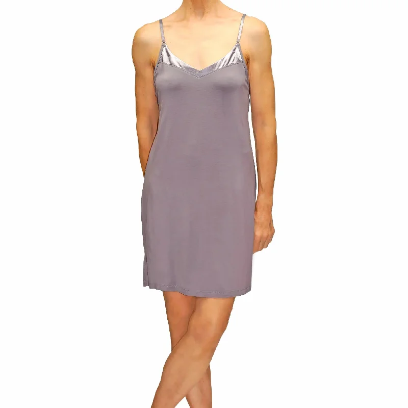 Madison Slip Chemise - Iris Gray