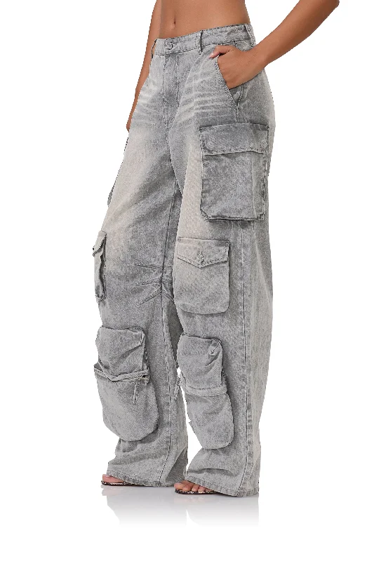 Parker Baggy Cargo Pant - Smoke Grey Wash