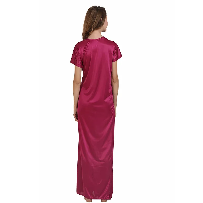 ""Comfy""  Plain Shinny Stuff Full Length Nighty