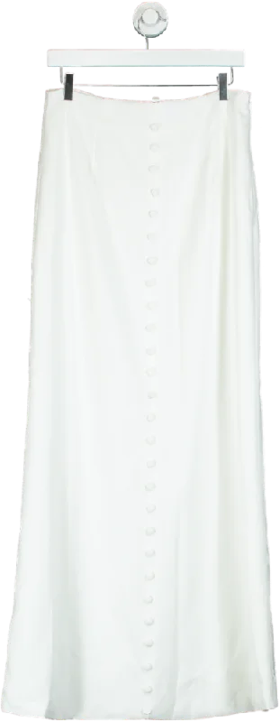 PrettyLittleThing White Maxi Skirt UK 10