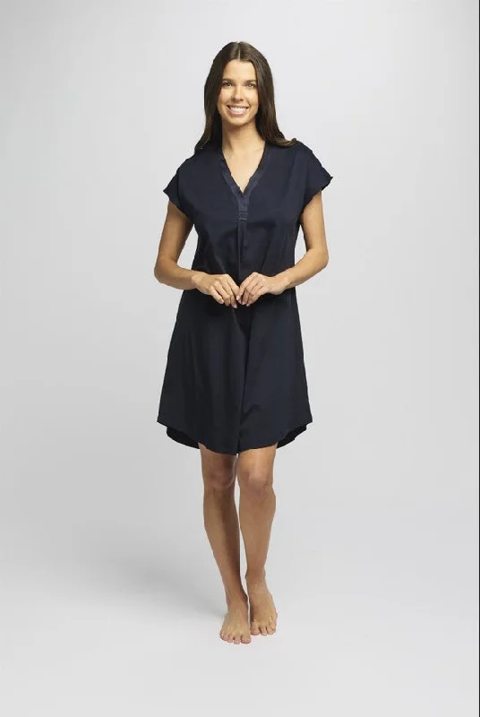 Silk Trim V Neck Nightshirt