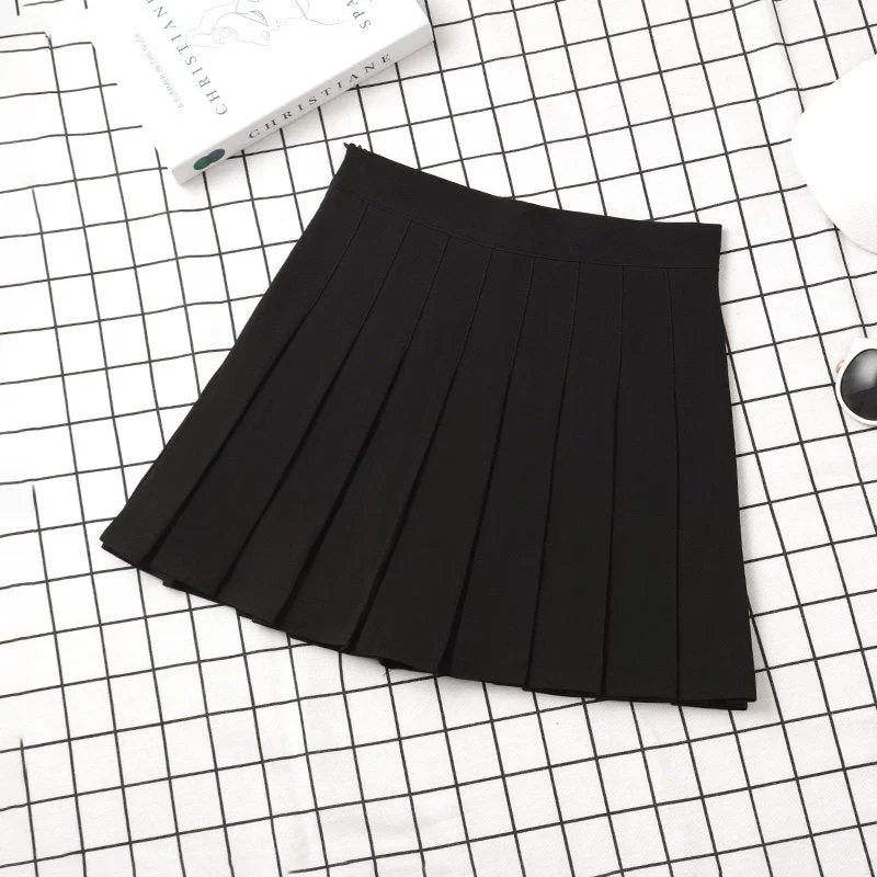 Women's High Waist Fashion Designer Pleated Skirts (Short)