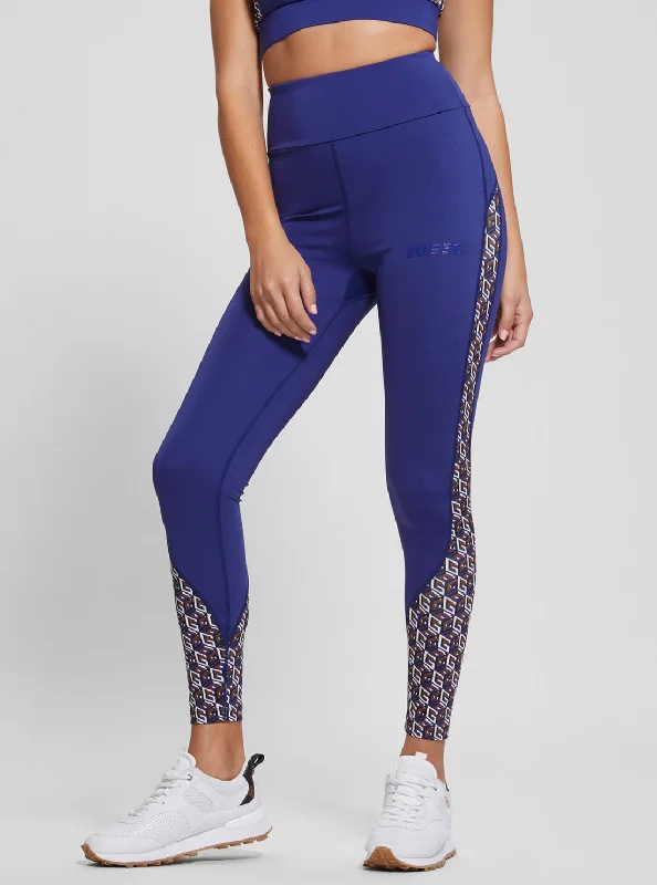 Eco Blue Debra Logo Active Leggings