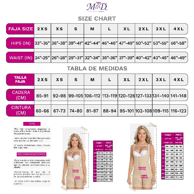 M&D 0080 Full Bodysuit Body Shaper