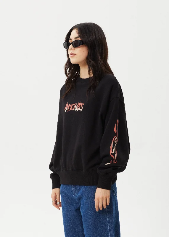 AFENDS Womens Scorched - Crew Neck - Black