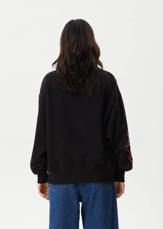 AFENDS Womens Scorched - Crew Neck - Black