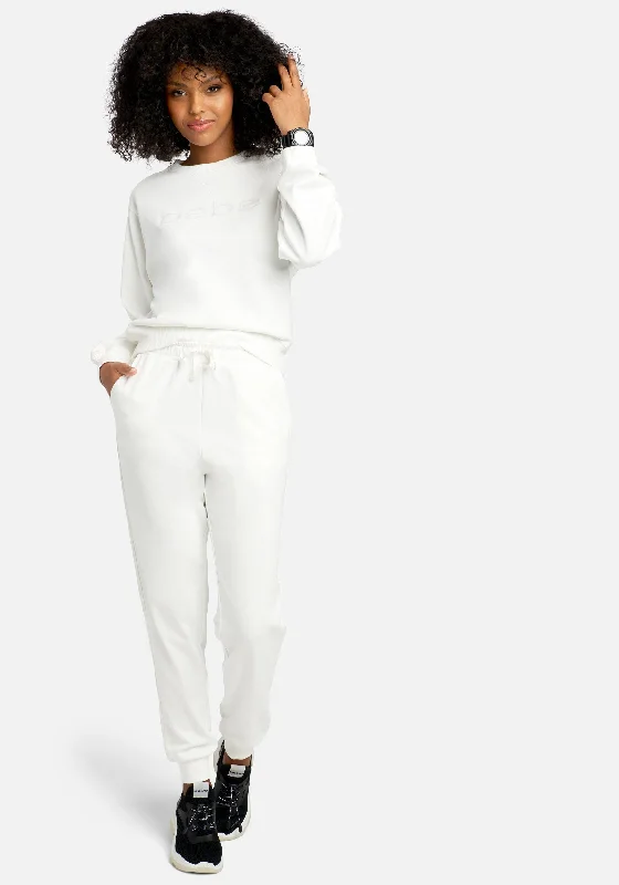 Bebe Logo Satin Tape Sweatpant