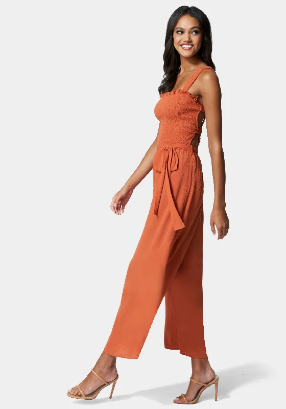 Caged Back Culotte Jumpsuit