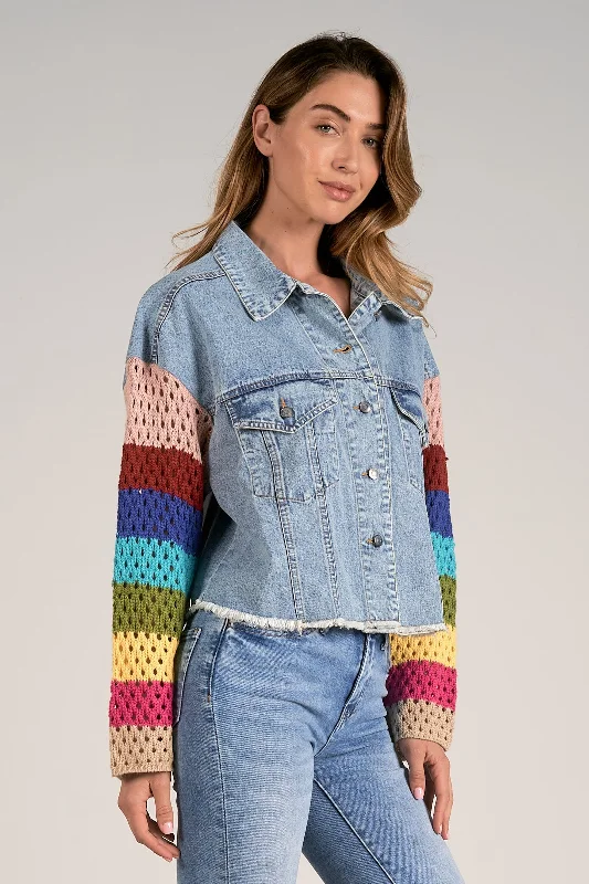 Faye Crochet Denim Jacket