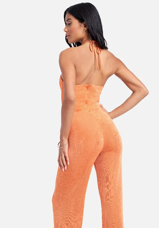 Halter Neck Wide Leg Jumpsuit