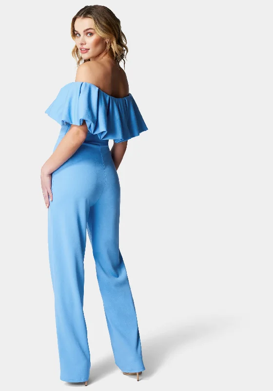 Off Shoulder Ruffle Jumpsuit