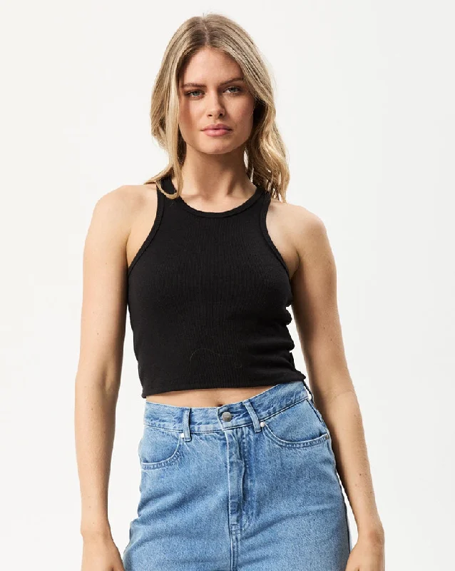 Pearly Cropped Hemp Ribbed Singlet