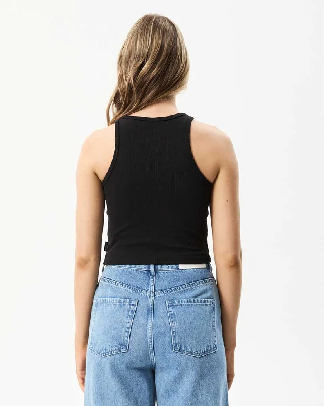 Pearly Cropped Hemp Ribbed Singlet