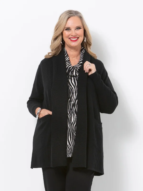 Black Wool Cashmere Cardigan