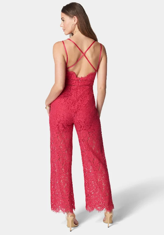 Strappy Back Lace Jumpsuit