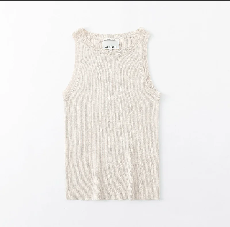 Aleger - N.85P Pima Cotton + Cashmere Beach Vest Prosecco