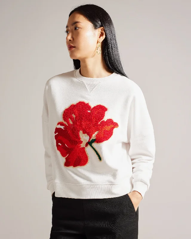 Marelaa Placement Print Sweat White