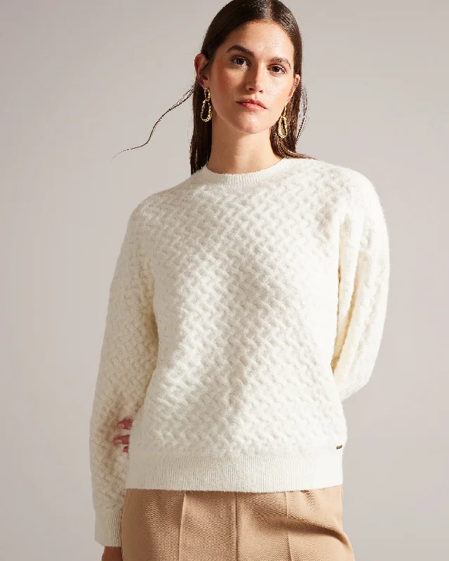 Morlea Horizontal Cable Relaxed Jumper Ivory