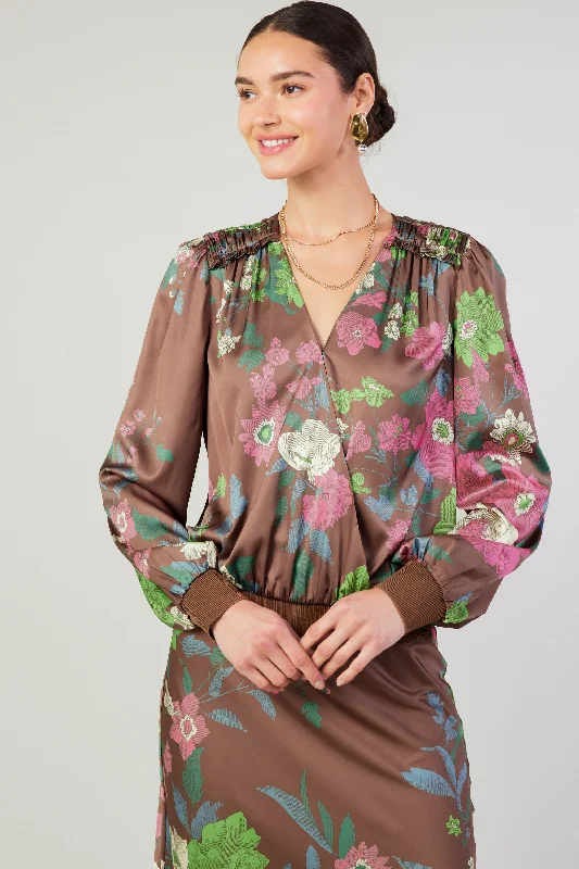 Floral Surplice Blouse